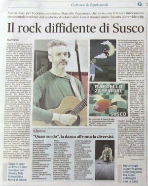 A review of the Susco album by Marcello Zappatore in the Quotidiano newspaper.