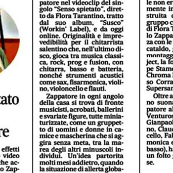 Senso Spietato Marcello Zappatore recensione su il quotidiano di lecce